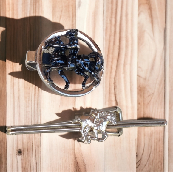 🐎 Vintage horse tie clips - Picture 1 of 6